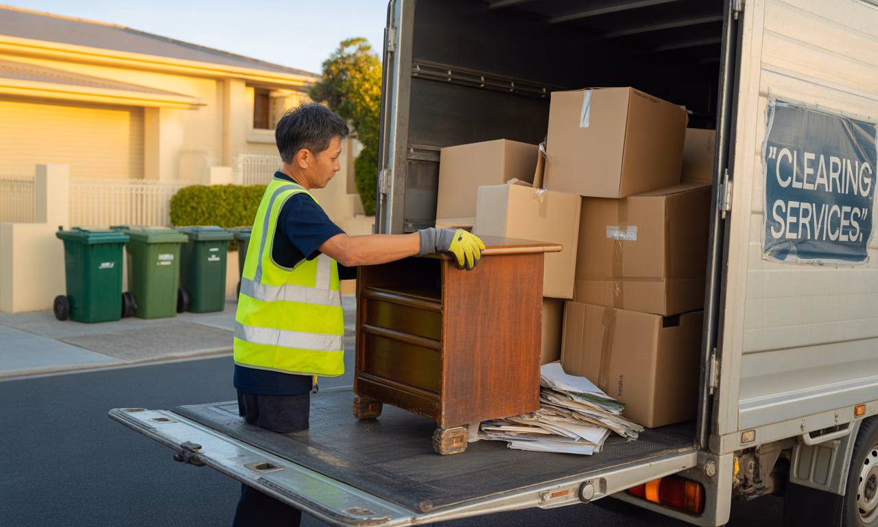 Clearing boxes and unwanted household items — service illustration